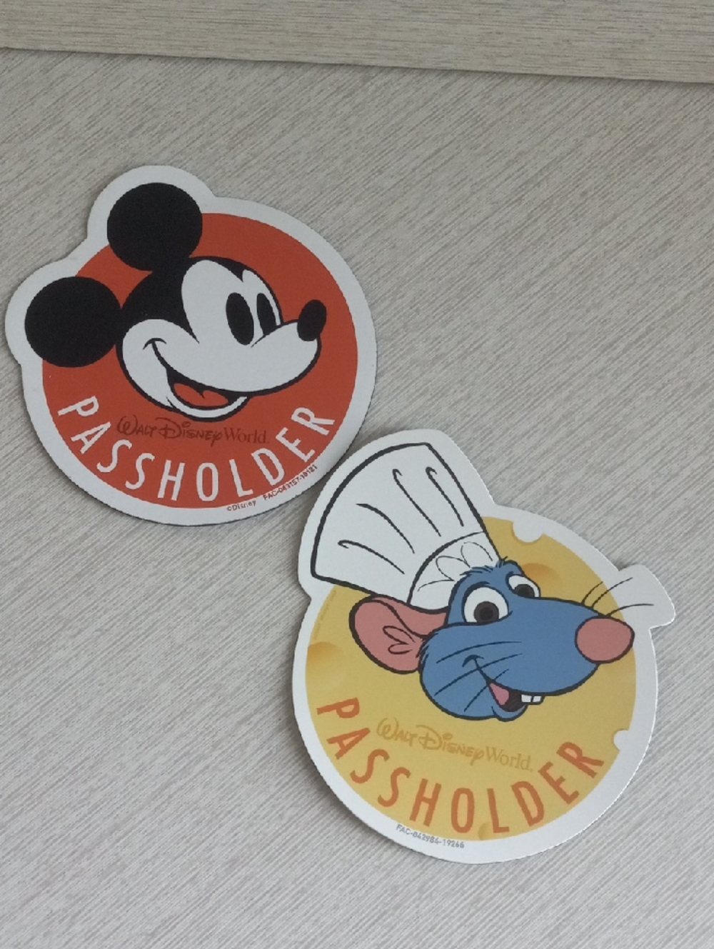 Chef Remy And Mickey Mouse Walt Disney World Annual Passholder Magnet Set